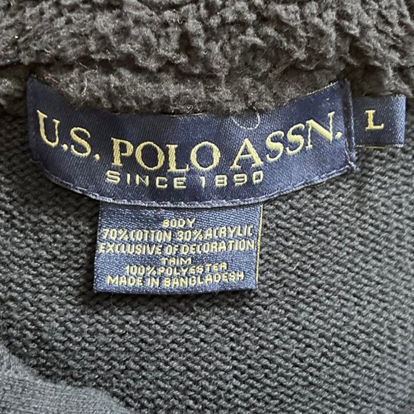 U.S. Polo Assn. Striped Quarter Zip Knit Size L - Picture 4 of 4